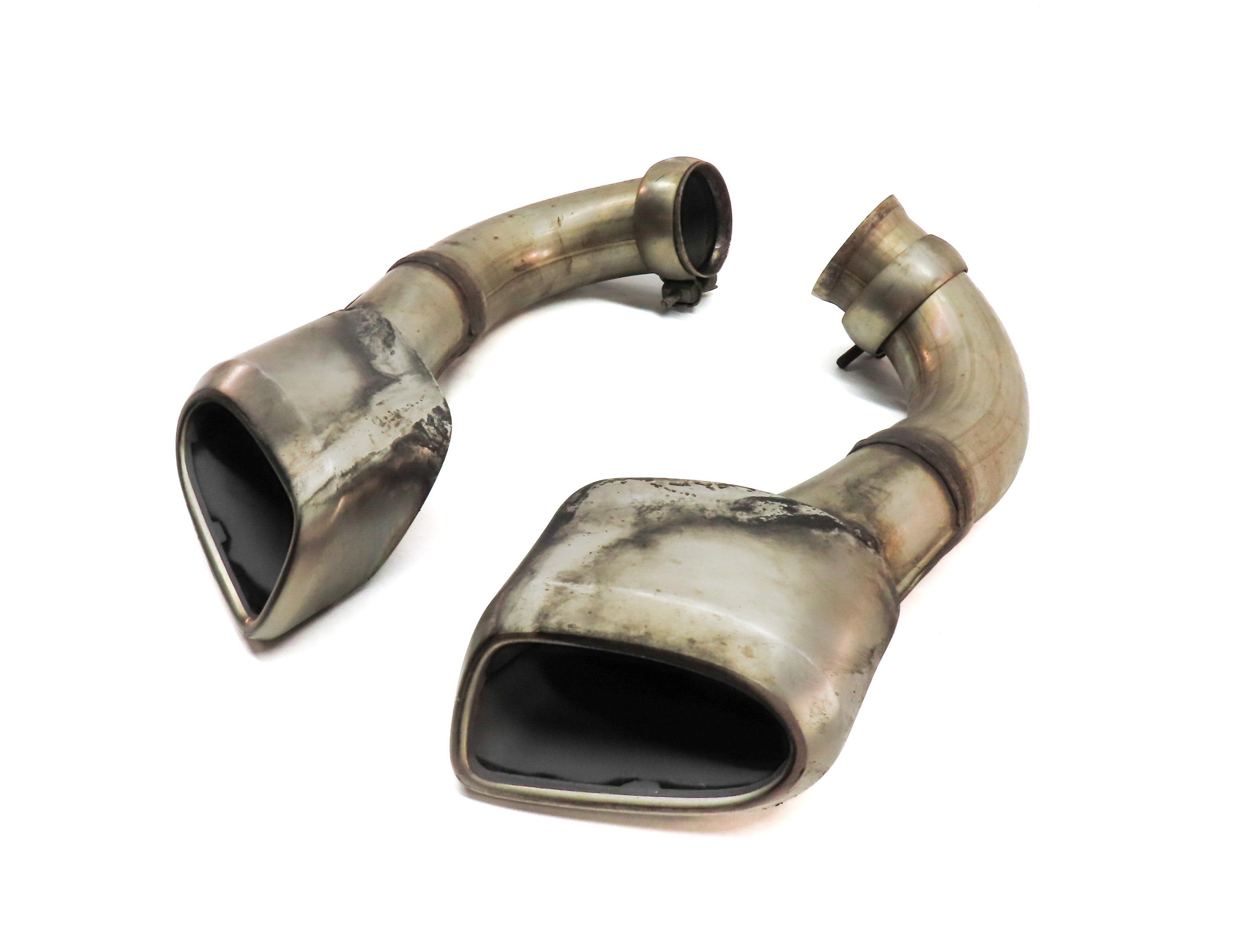 2008-2010 PORSCHE CAYENNE (957) 3.6L REAR LEFT & RIGHT EXHAUST MUFFLER TIP SET 2 — exact item pictured